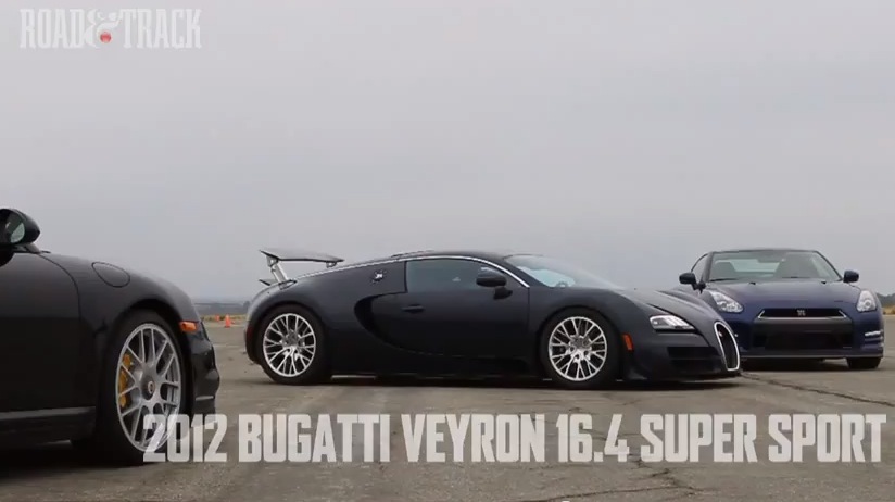 Bugatti Veyron Super Sport vs Nissan GTR vs Porsche 911 Turbo S