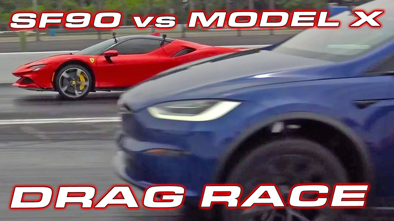 Ferrari SF90 vs Tesla Model X Plaid