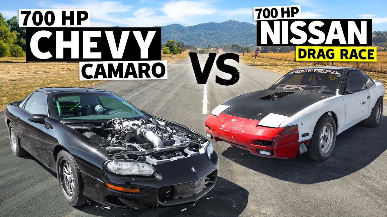 LS Swapped Nissan 240Sx vs. Nitrous Camaro – Drag Race