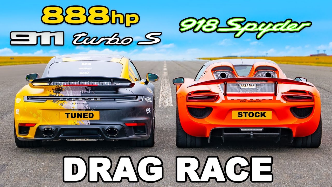 All Porsche Drag Race – 918 Spyder vs ES Motor 911 Turbo S