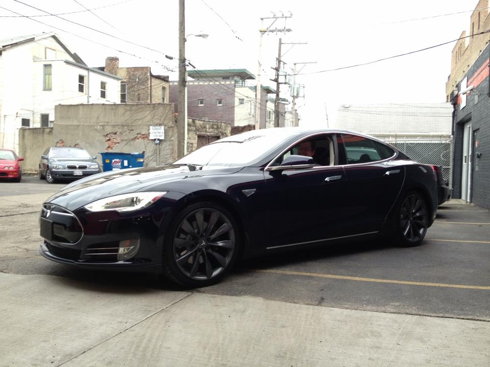 Blue 2013 Tesla Model S Performance
