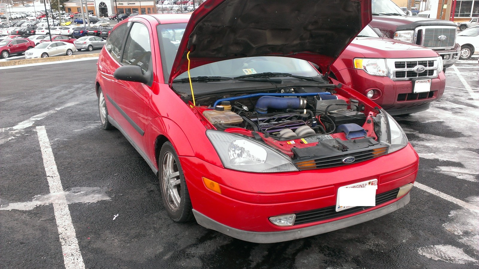 Red 2001 Ford Focus ZX3
