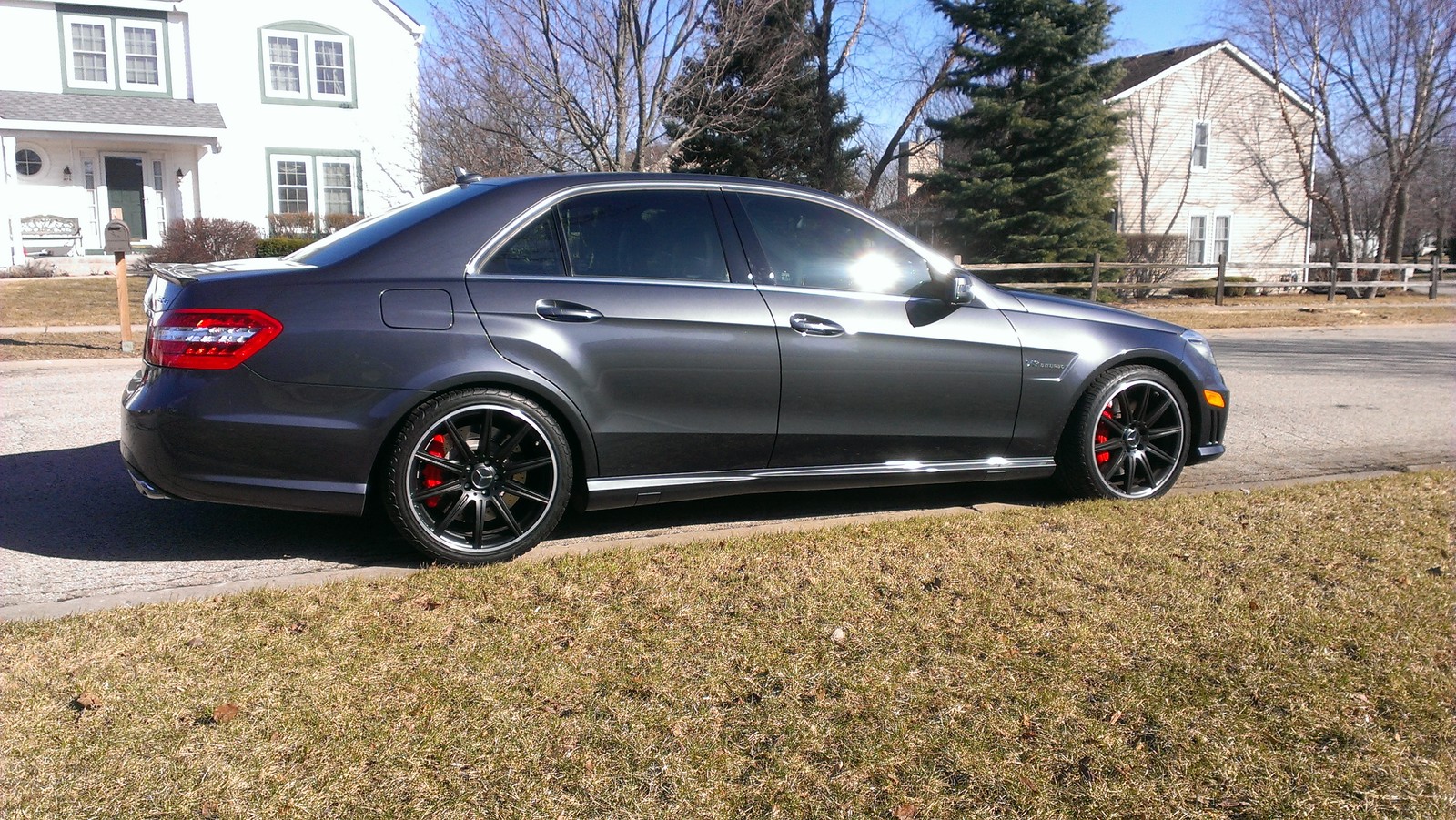 2012 steel gray metallic Mercedes-Benz E63 AMG performance package picture, mods, upgrades