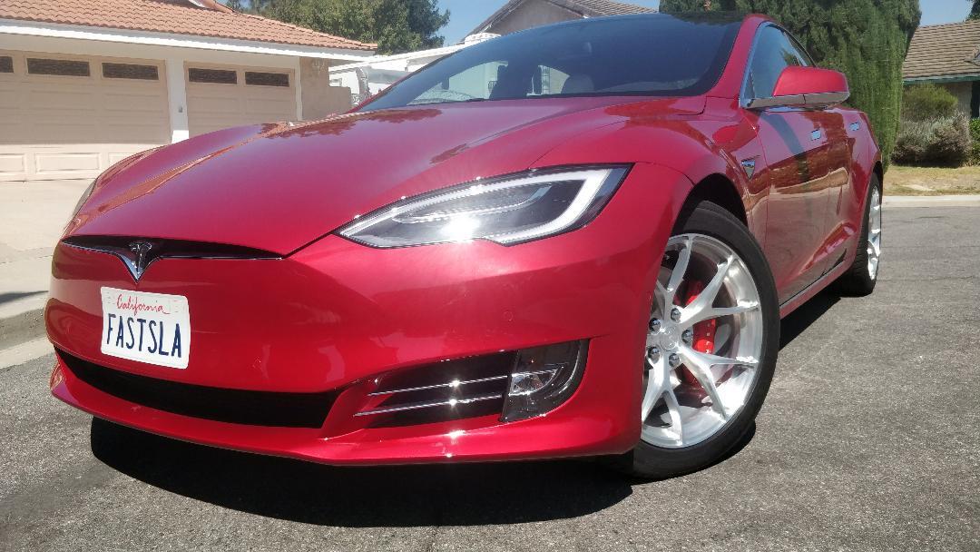 2019 red Tesla Model S Raven, P100DL,Cheeta picture, mods, upgrades