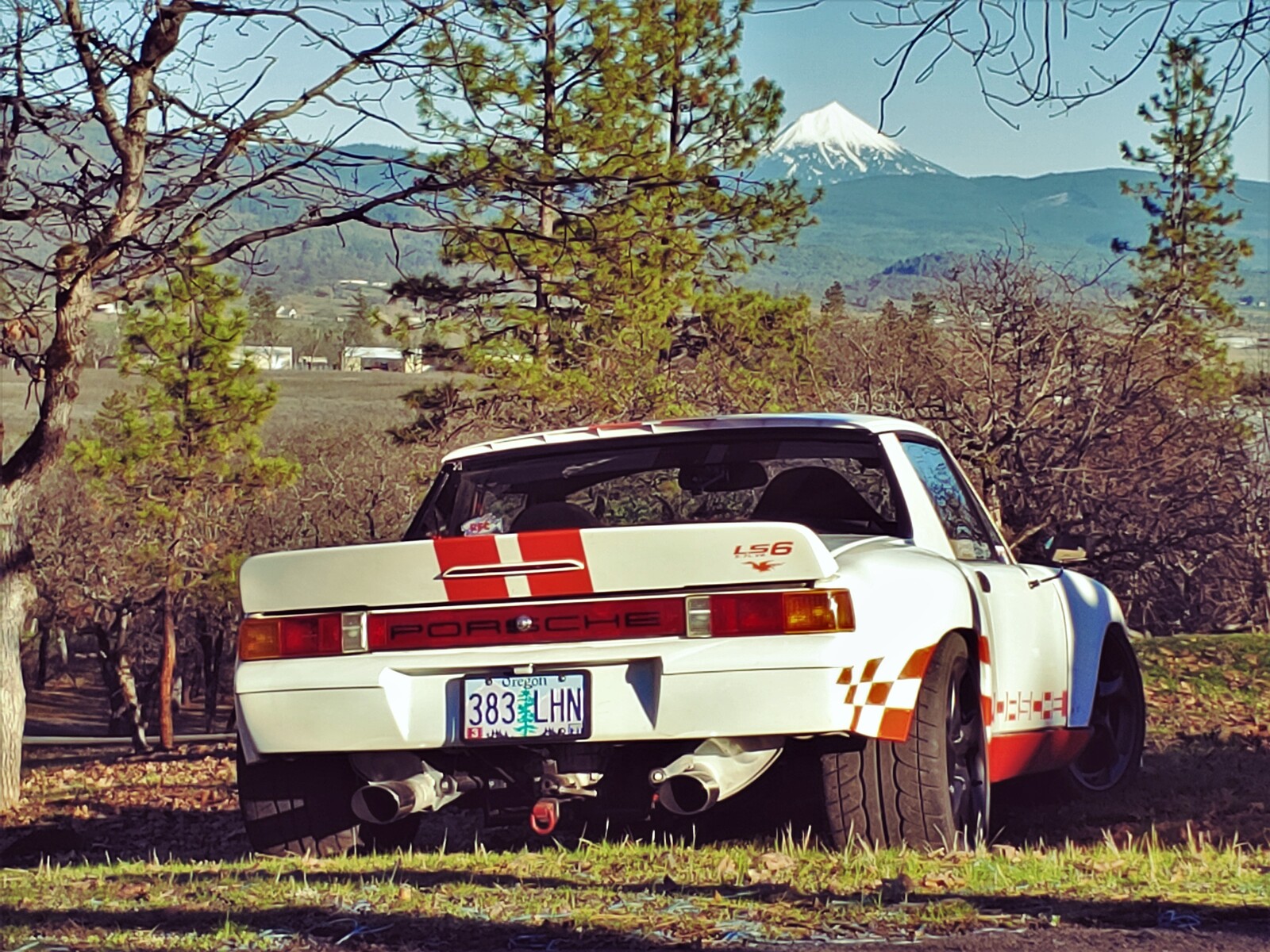 White Orange Stripes 1974 Porsche 914 Outlaw