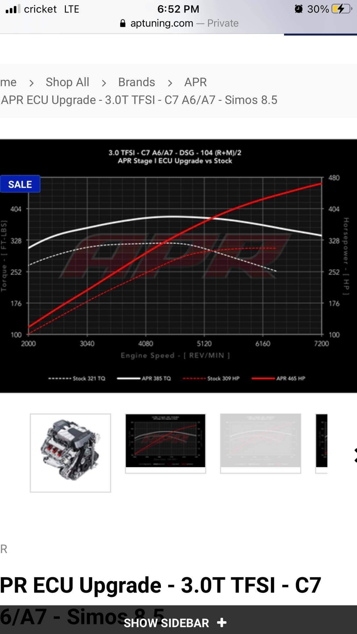 Audi A6 Dyno Graph Results