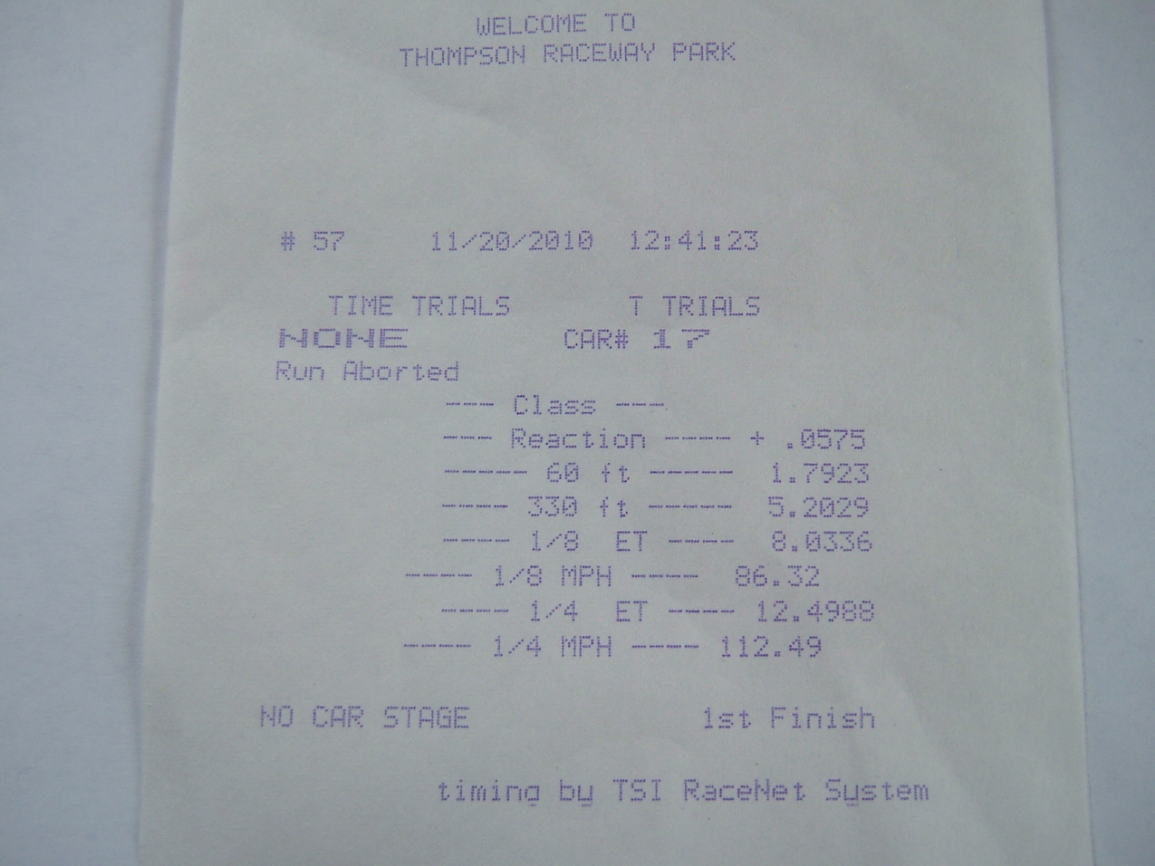 Cadillac STS-V Timeslip Scan
