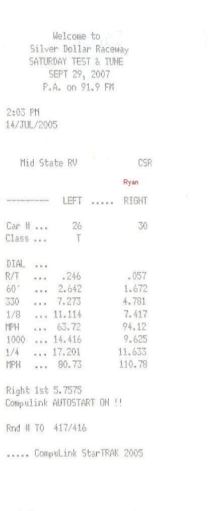 2002  Ford Mustang GT Twin Turbo Timeslip Scan