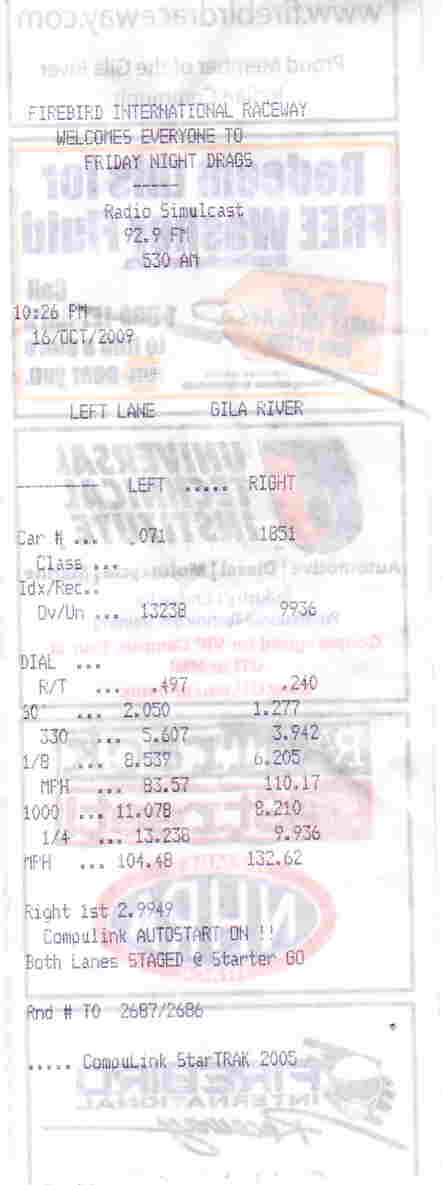1986  Ford Mustang GT Timeslip Scan