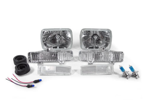 1982-1993 CHEVY S10 PICKUP TRUCK CRYSTAL CLEAR HEADLIGHTS + CORNER LIGHTS COMBO