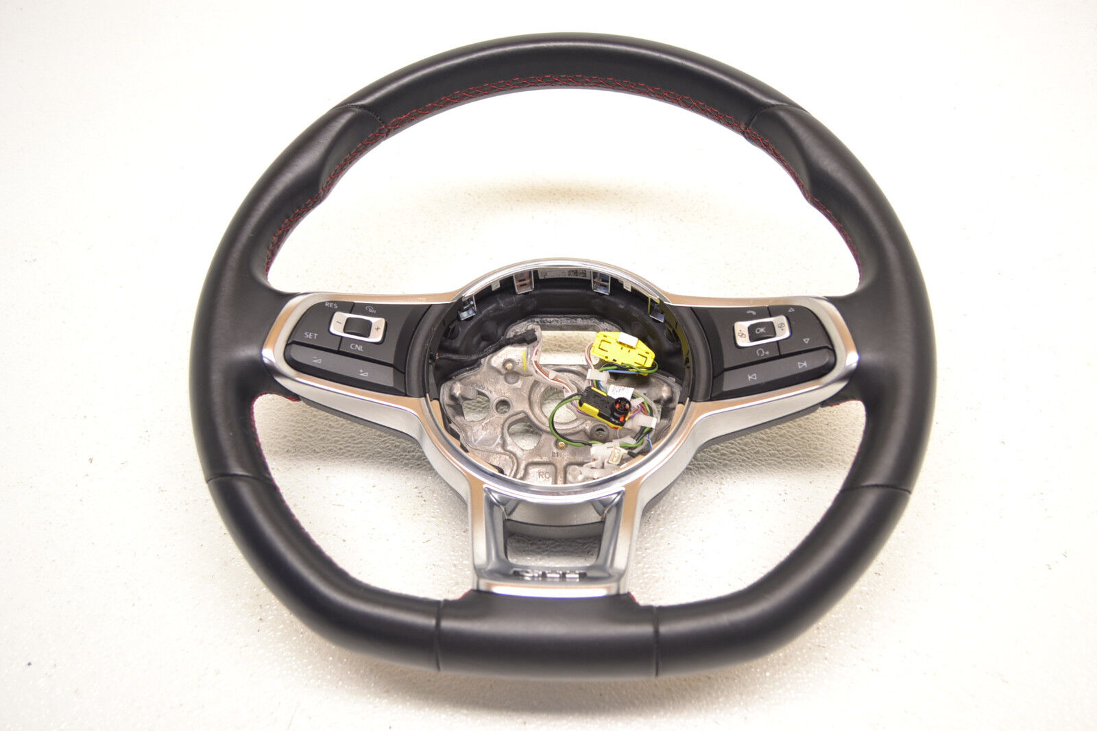 MK7 VW GTI Black Leather Steering Wheel 6 Speed Genuine Oem 2015-2019