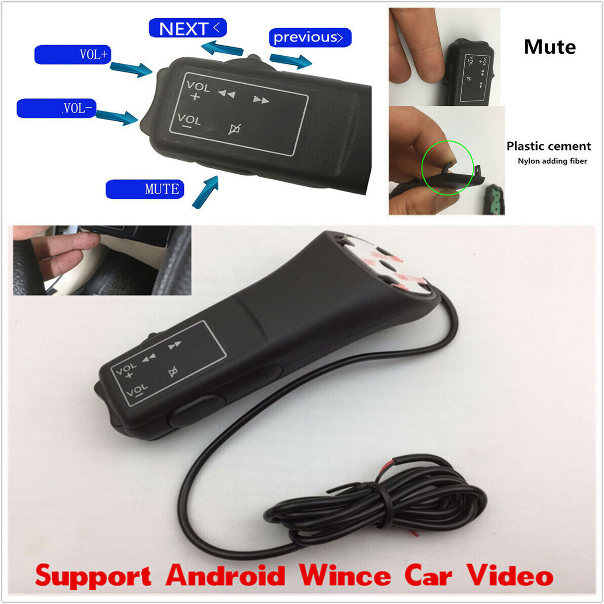 Car Navigation DVD 2Din Android Bluetooth Steering Wheel Button Remote Control