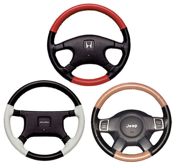 Land Rover 2 Tone Leather Steering Wheel Cover - You Pick Colors Wheelskins WS2L