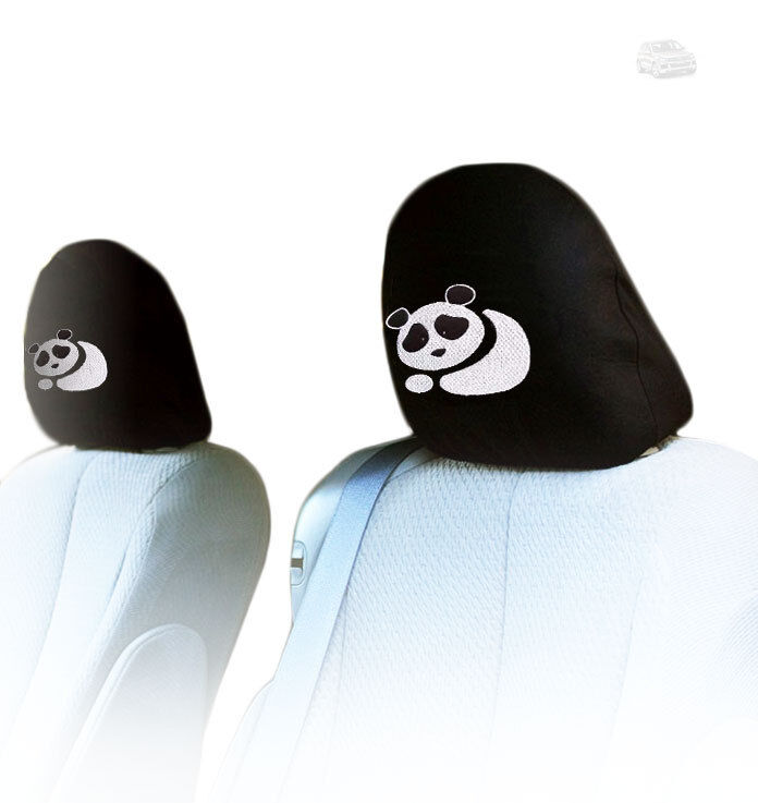 NEW PAIR INTERCHANGEABLE PANDA CAR SEAT HEADREST COVER GREAT GIFT IDEA FOR VW