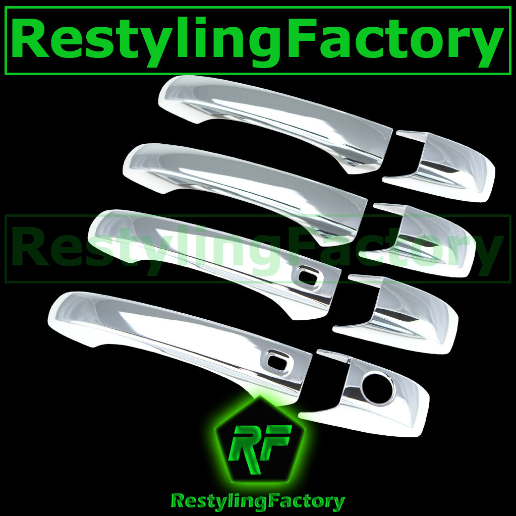 Chrome 4 Door Handle+Smart KeyHole Cover for 11-12 JEEP GRAND CHEROKEE+PATRIOT 
