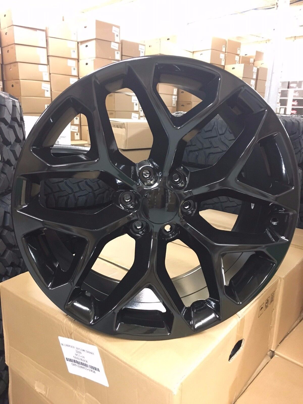 4 NEW 2015 GMC Sierra Wheels 22x9 Gloss Black OE 22