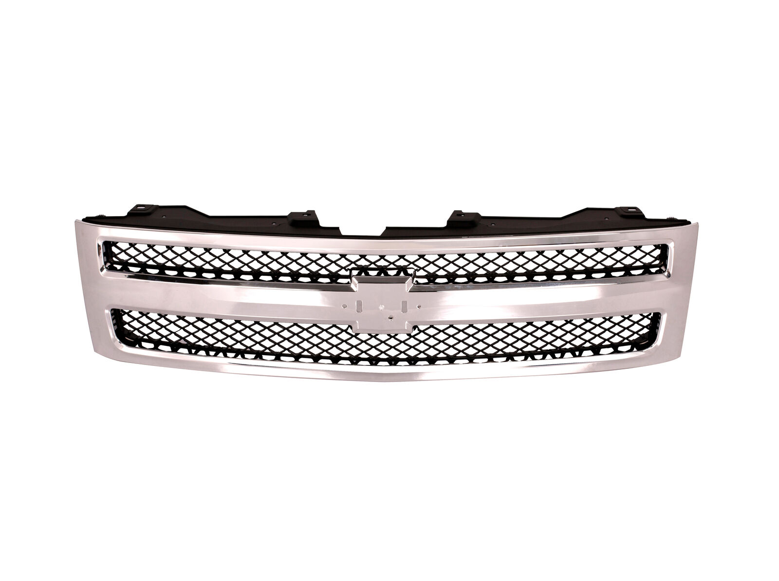 Front Chrome Grille w/Black Insert For 07-13 Chevy Silverado 1500 Pickup Truck
