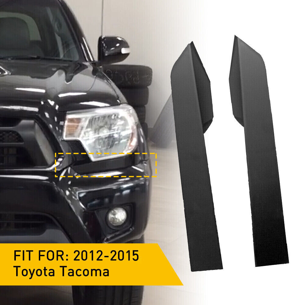 For 2012-2015 Toyota Tacoma 2pcs Front Bumper Trim Cover Headlight Filler Grill