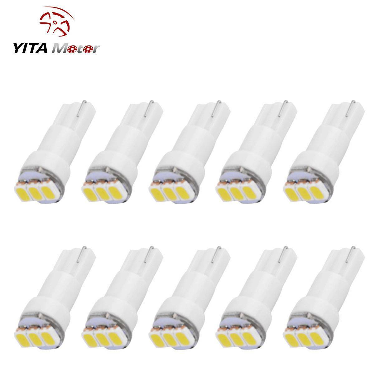 YITAMOTOR 10PCS White T5 73 74 27 Wedge LED Panel Dash Cluster Light Bulbs 6000K