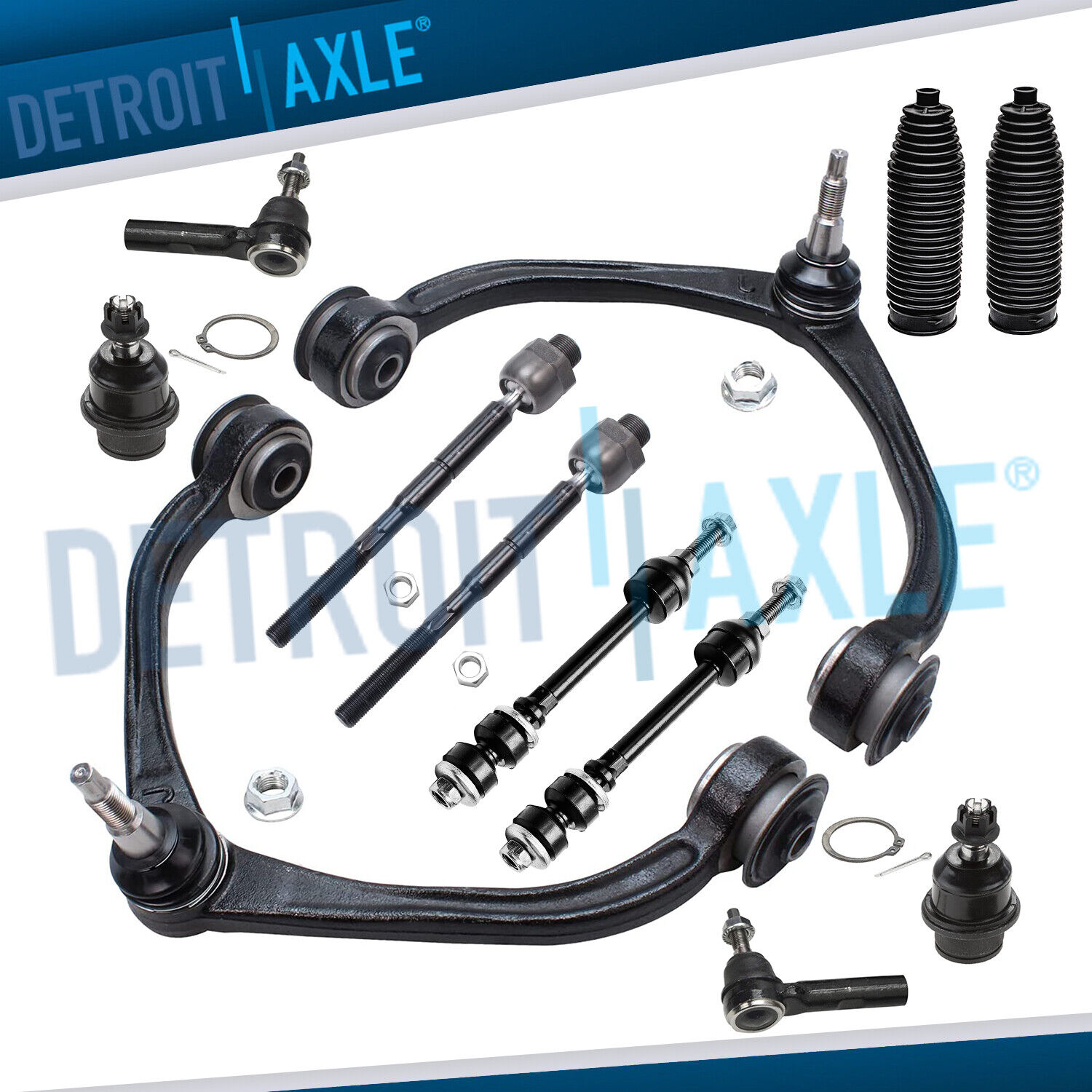 Front Upper Control arm Ball joint Sway bar link Tie rods for Dodge Ram Dakota