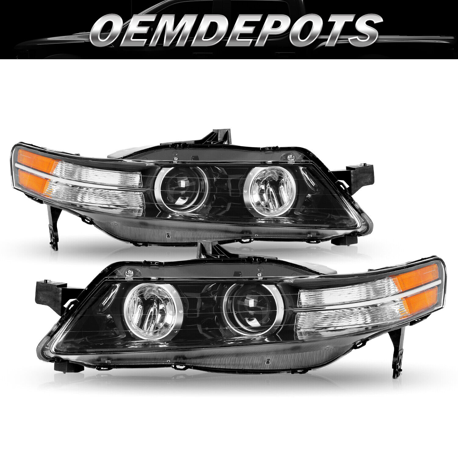 Left & Right Side For 2007-2008 Acura TL Type-S Model Headlights 07-08 headlamps