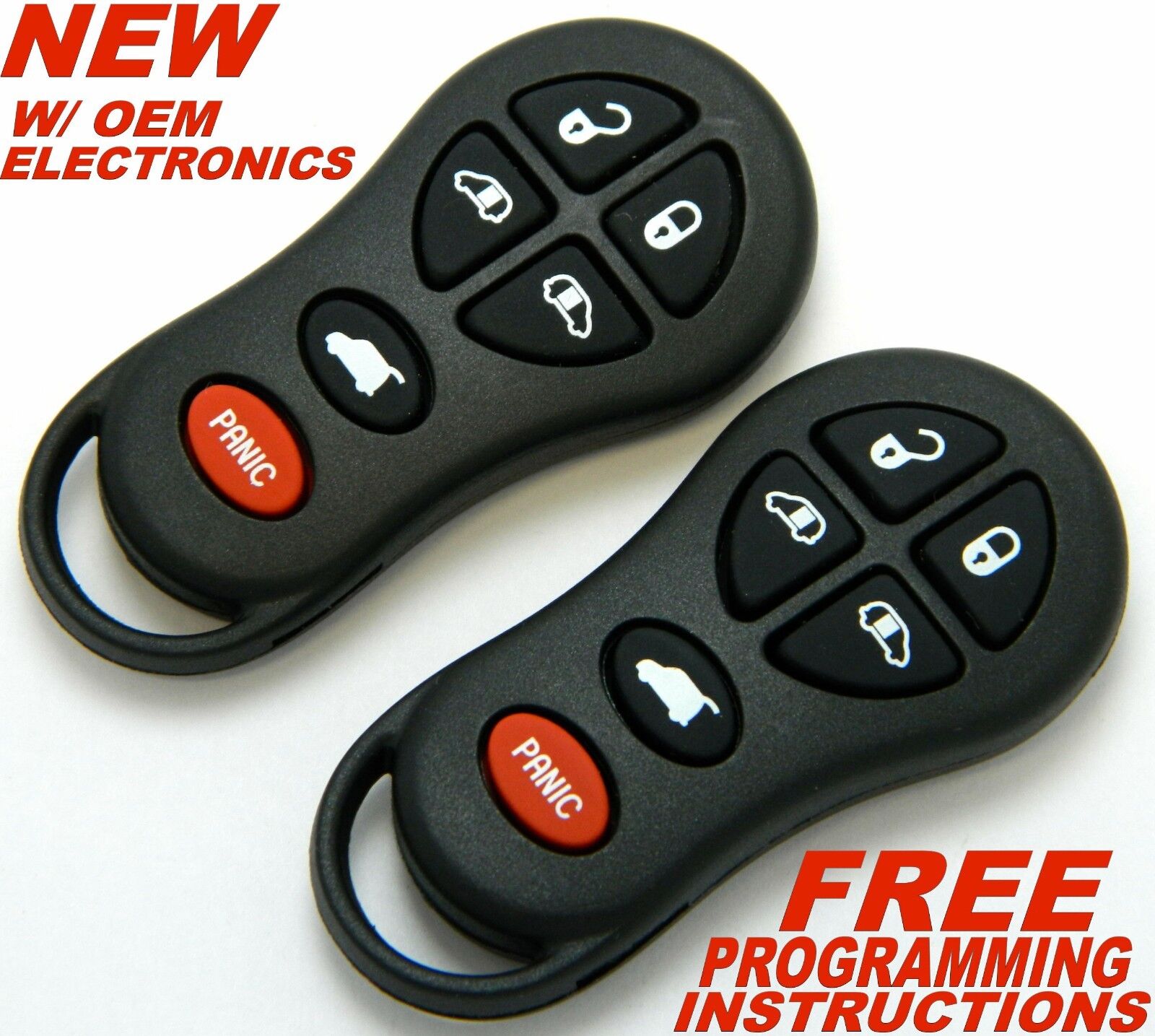 PAIR OEM ELECTRONIC KEYLESS REMOTE FOBS FOR 2001 - 2003 DODGE GRAND CARAVAN 