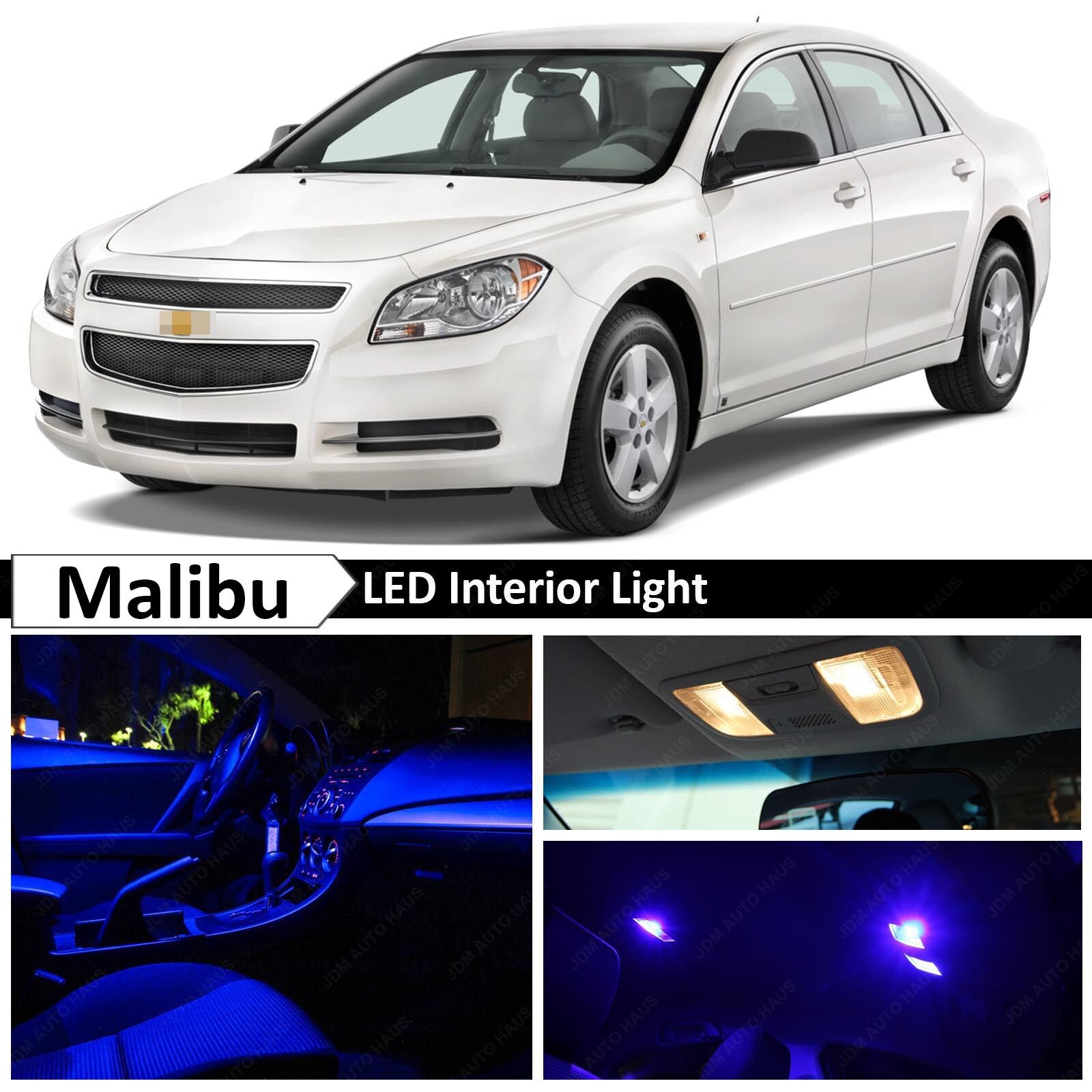 11x Blue Interior LED Lights Package Kit for 2008-2012 Chevy Malibu