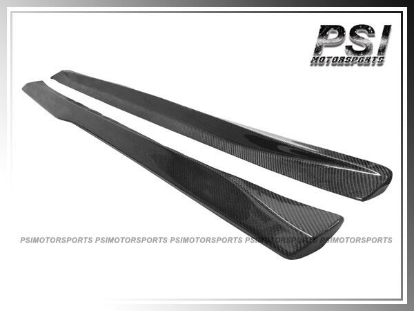 PM Style Carbon Fiber Extension Side Skirts Add-On Lip For 12-19 BMW F82 M4 Only