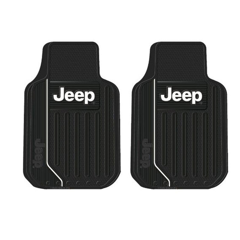New Jeep Elite Logo All Weather Heavy Duty Rubber Front / Back Floor Mats Set