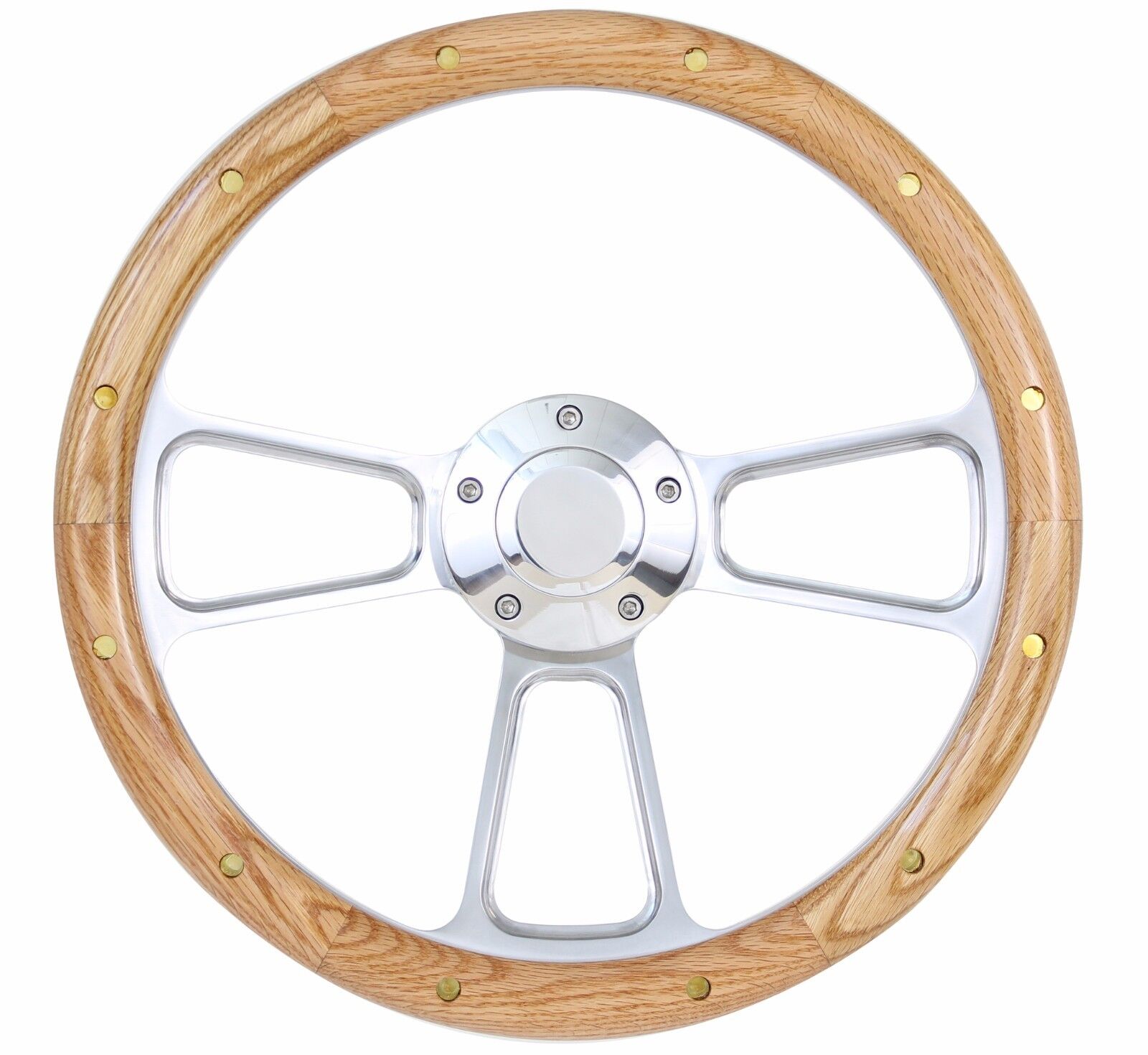 Nova Chevelle Impala El Camino Steering Wheel Oak Wood w/rivet Billet 14\