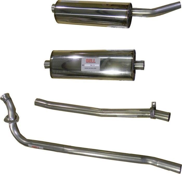 MGB 75-80 Bell Stainless Steel Exhaust System With Clamps & Gasket  NEW MG343