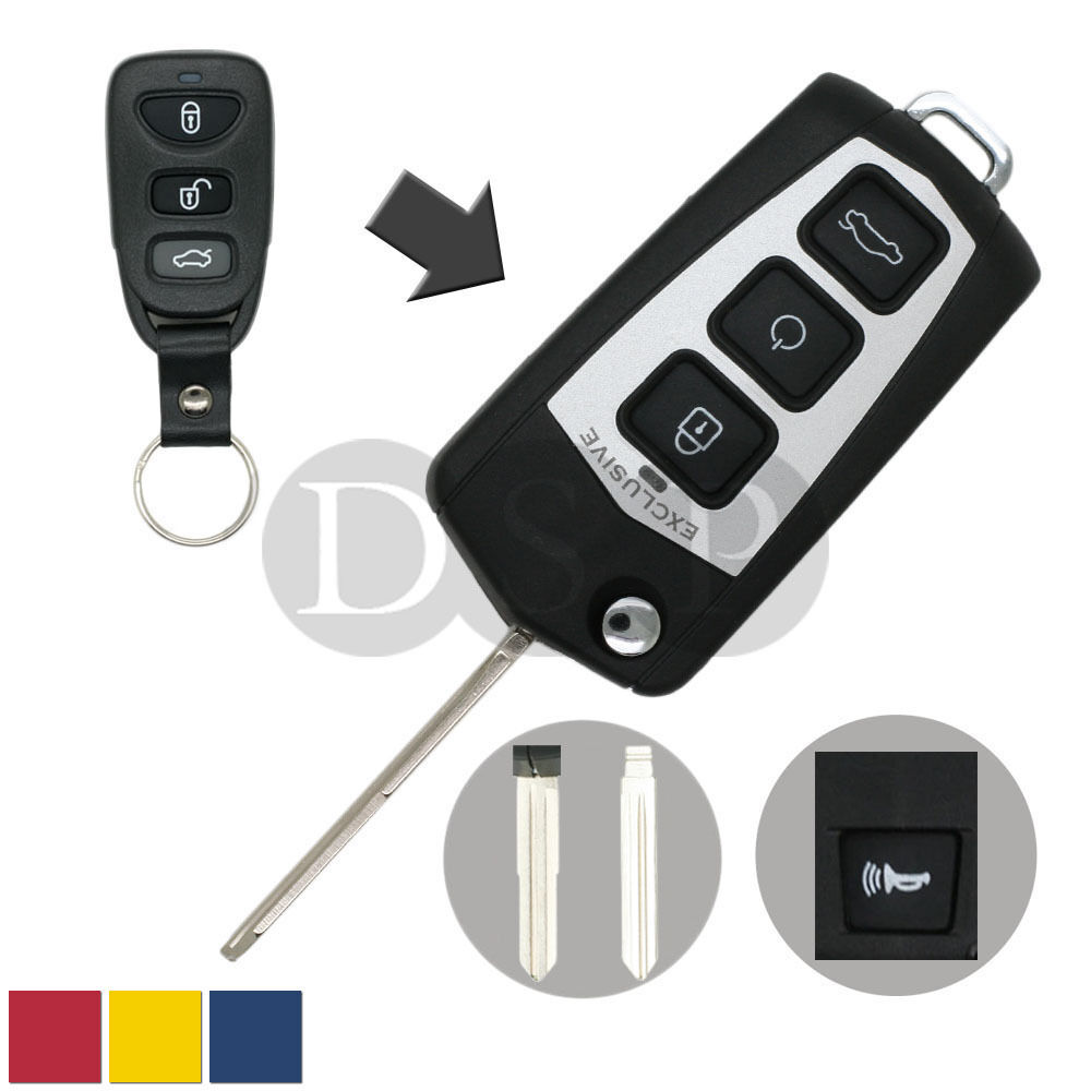 Flip Key Shell + Key Blank refit for HYUNDAI Sonata Genesis Coupe Remote Fob SV