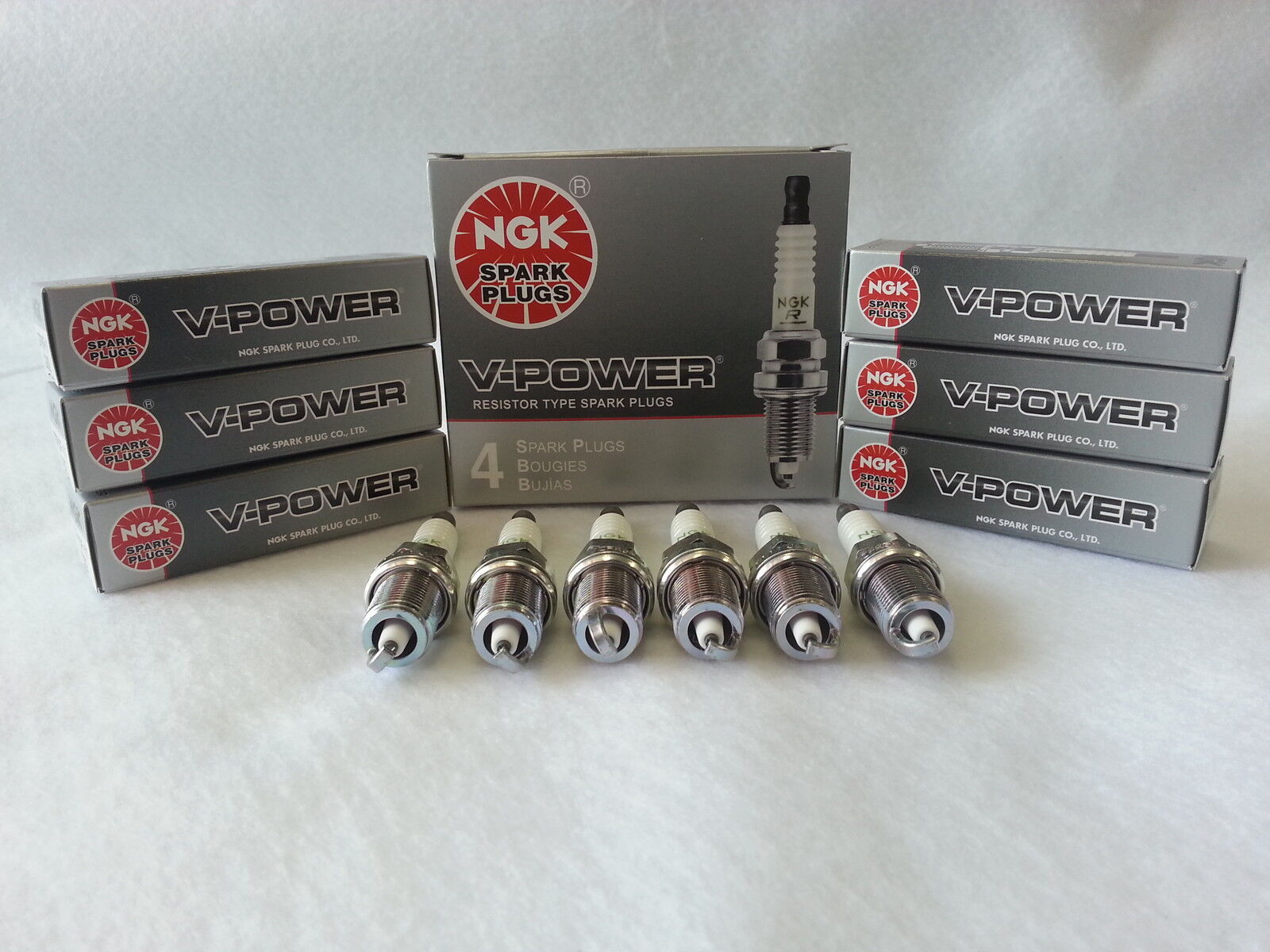 6-New NGK V-Power Copper Spark Plugs ZGR5A #5077 Made in Japan 