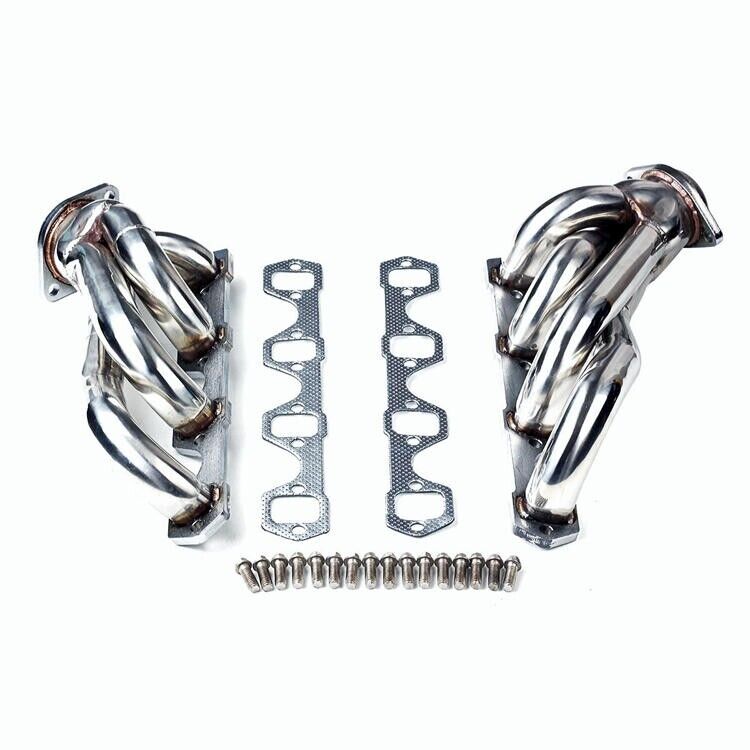 EXHAUST HEADER FOR FORD 86-93 MUSTANG 5.0L V8 SHORTY POLISHED STAINLESS STEEL