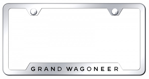 Jeep Grand Wagoneer Mirrored Chrome Notched License Plate Frame Official License