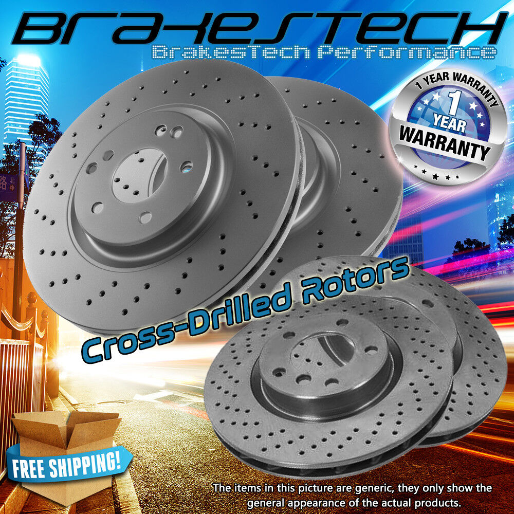 Front+Rear Drilled Rotors for 2006-2009 Cadillac STS V