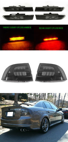 2004-2008 ACURA TL SMOKE TAIL + Type-S AMBER/RED FRONT + REAR SIDE MARKER LIGHT