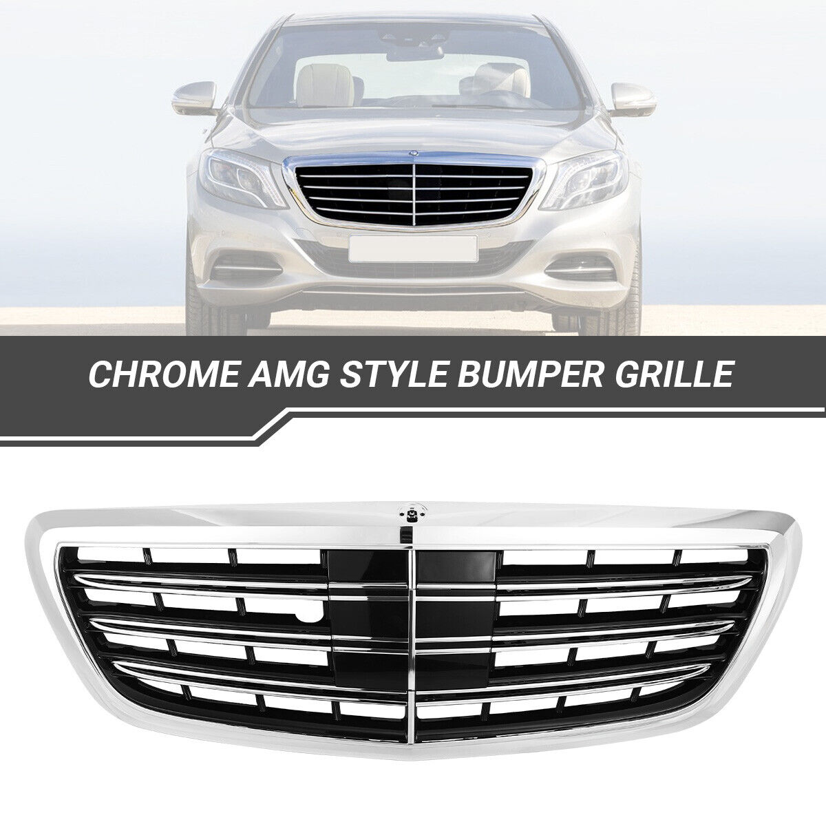 For Mercedes Benz S-Class W222 2014-2020 Chrome Front Bumper Grill S400/450 S500