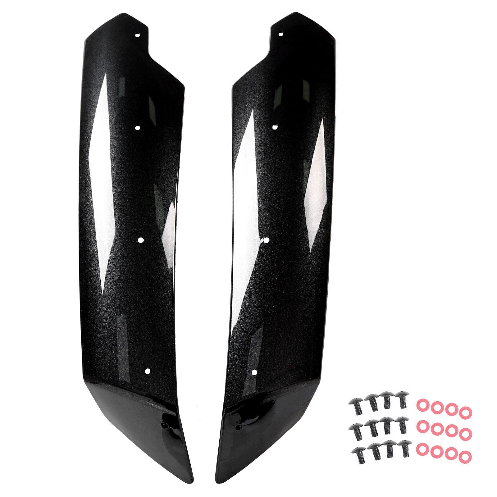 Trunk Spoiler Wing Side Winglets For 14-19 Chevy Corvette C7 Gloss Blk Stage 2