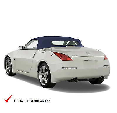 Fits: Nissan 350Z Convertible Soft Top With Heated Glass Window Blue Twill