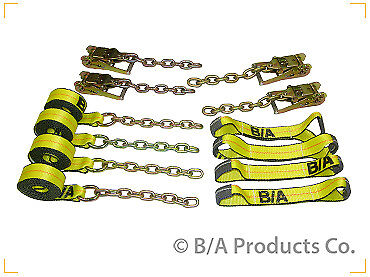 BA Products 38-200C 8 pt  Rollback TieDown Flatbed tow truck ratchets 14\' Straps