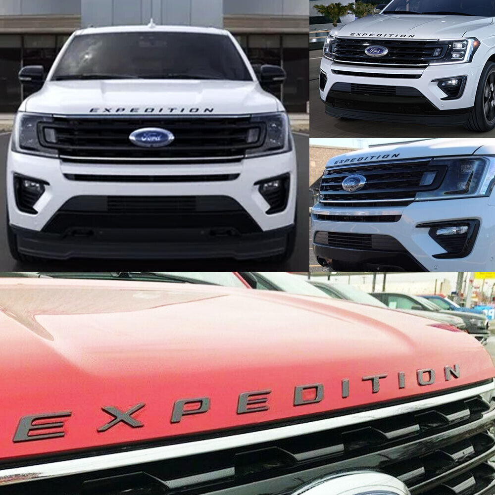 Fits OEM 2018-21 Expedition Max Limited GLOSS BLACK Stealth Hood Letters Emblem