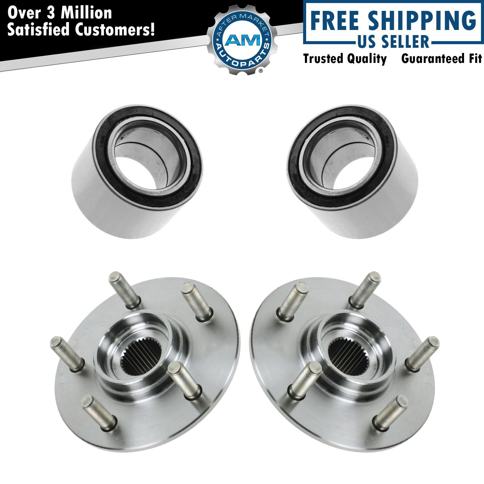 Front Wheel Hub & Bearing Pair For 93-02 Quest Villager