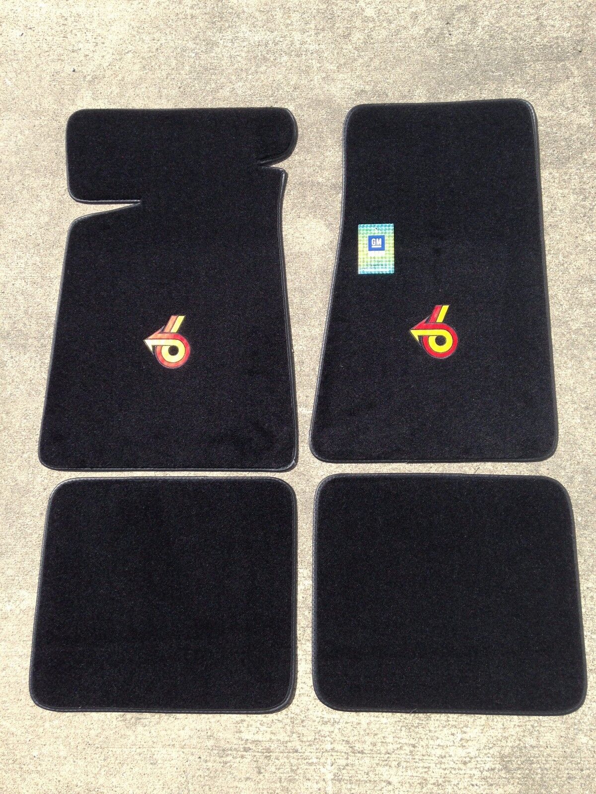 Carpeted Floor Mats - Small Grand National Logo on Black
