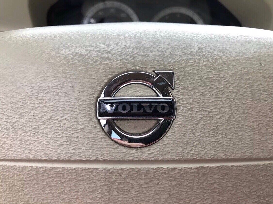 Modern BLACK 35mm X 9mm VOLVO Airbag Steering Wheel Emblem Decal S60 XC90 V70