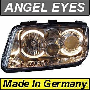 Angel Eyes HeadLights VW Jetta MK4 / Bora Euro Chrome