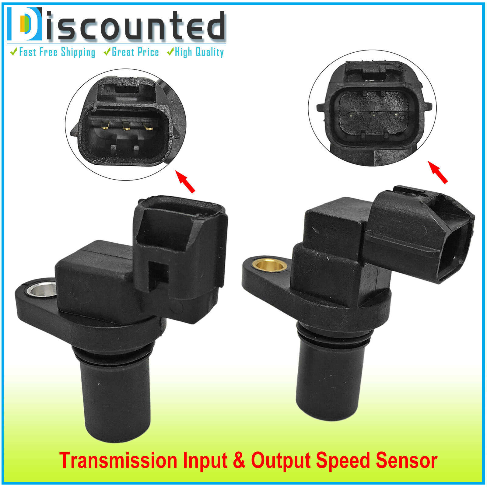 Set of 2 Trans Input & Output Speed Sensor For 2003-12 Hyundai Elantra, Santa Fe