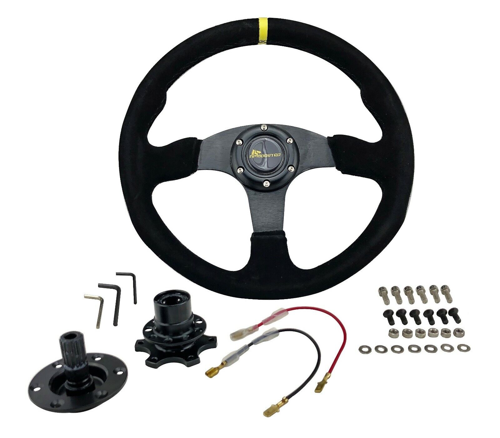 350mm Corsica Suede Steering Wheel 14\