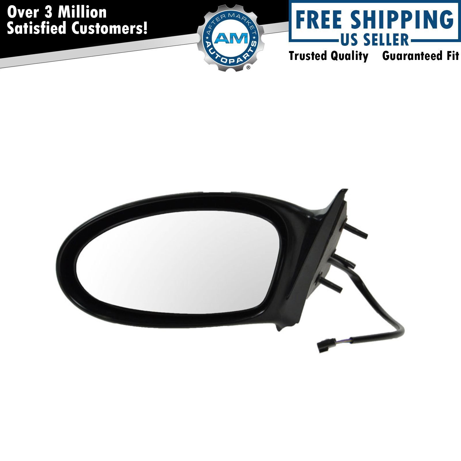 Power Black Fixed Side View Mirror Driver Side Left Hand LH for 02-05 Olds Alero
