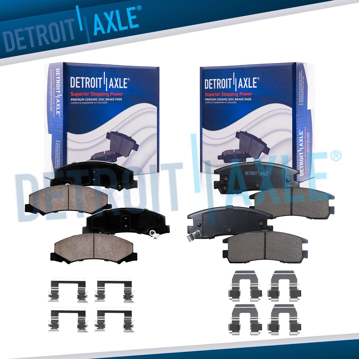 Front & Rear Ceramic Brake Pads w/Hardware for LaCrosse Impala Monte Carlo